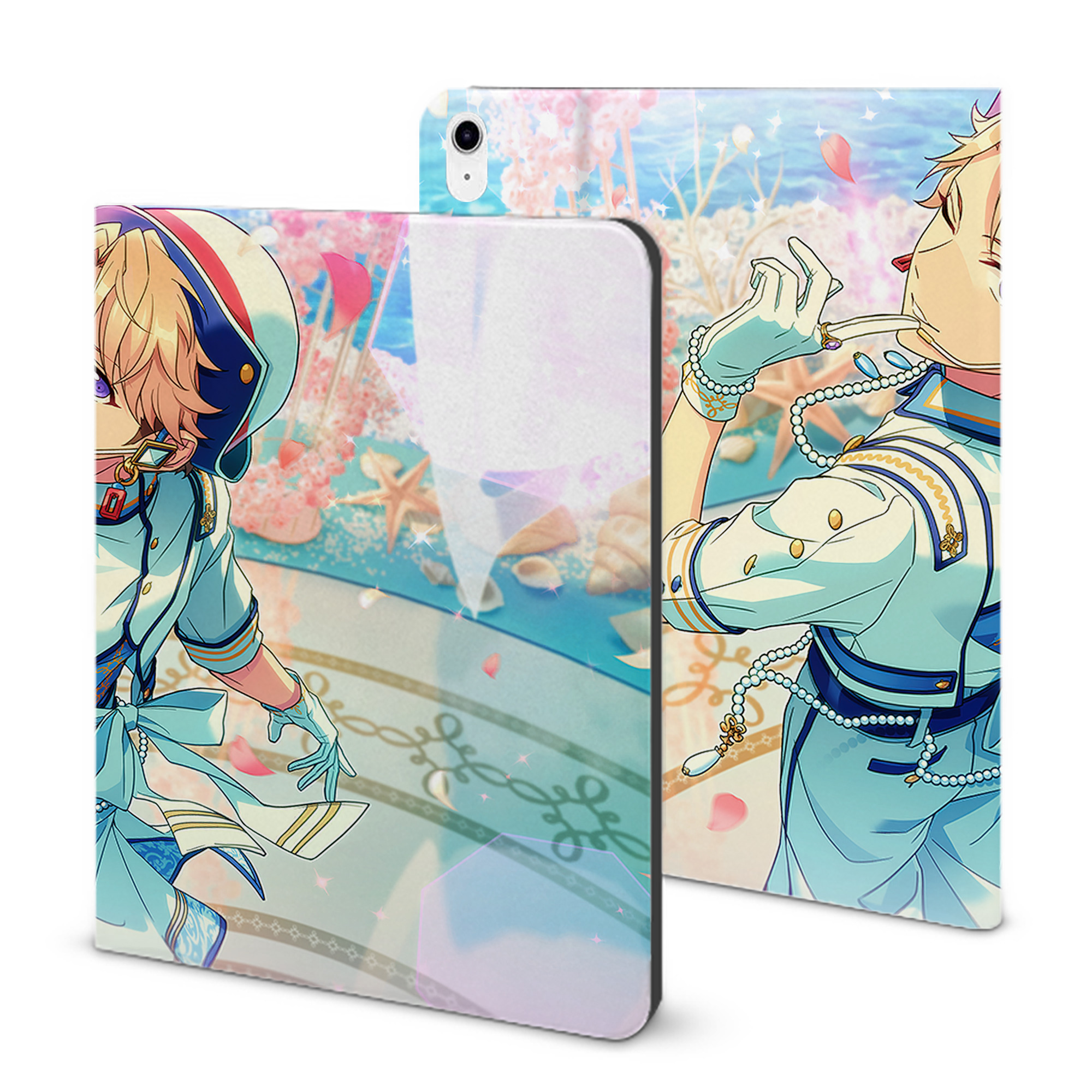 （画像用） あんさんぶるスターズ! Ensemble Stars IPad ケース ブック型 PUレザー TPU 耐衝撃 軽量 薄型 ペン収納なし 全面保護 IPad 各モデル対応